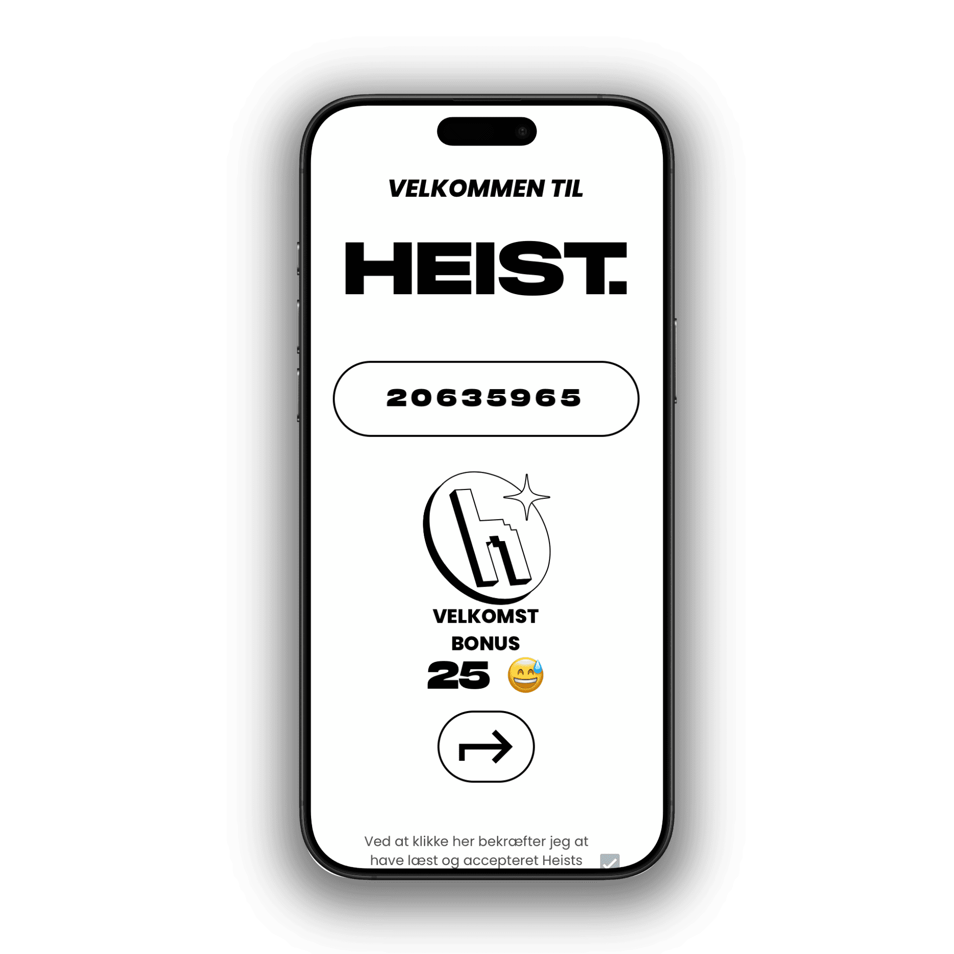Heist Danmark App app interface