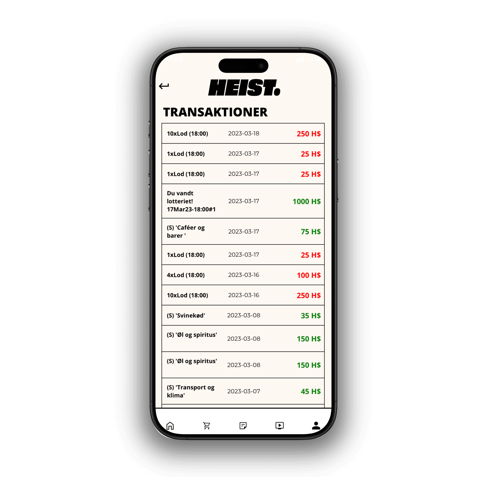 Heist Danmark App screen 4